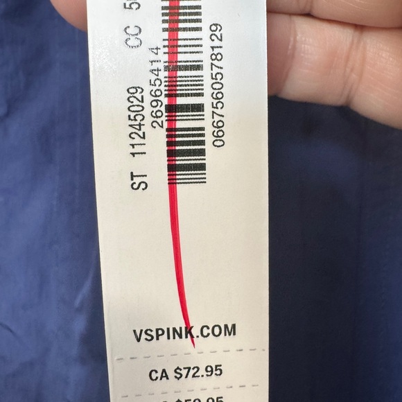 PINK Victoria's Secret Satin Parachute Cargo Pants Blue - Picture 10 of 16